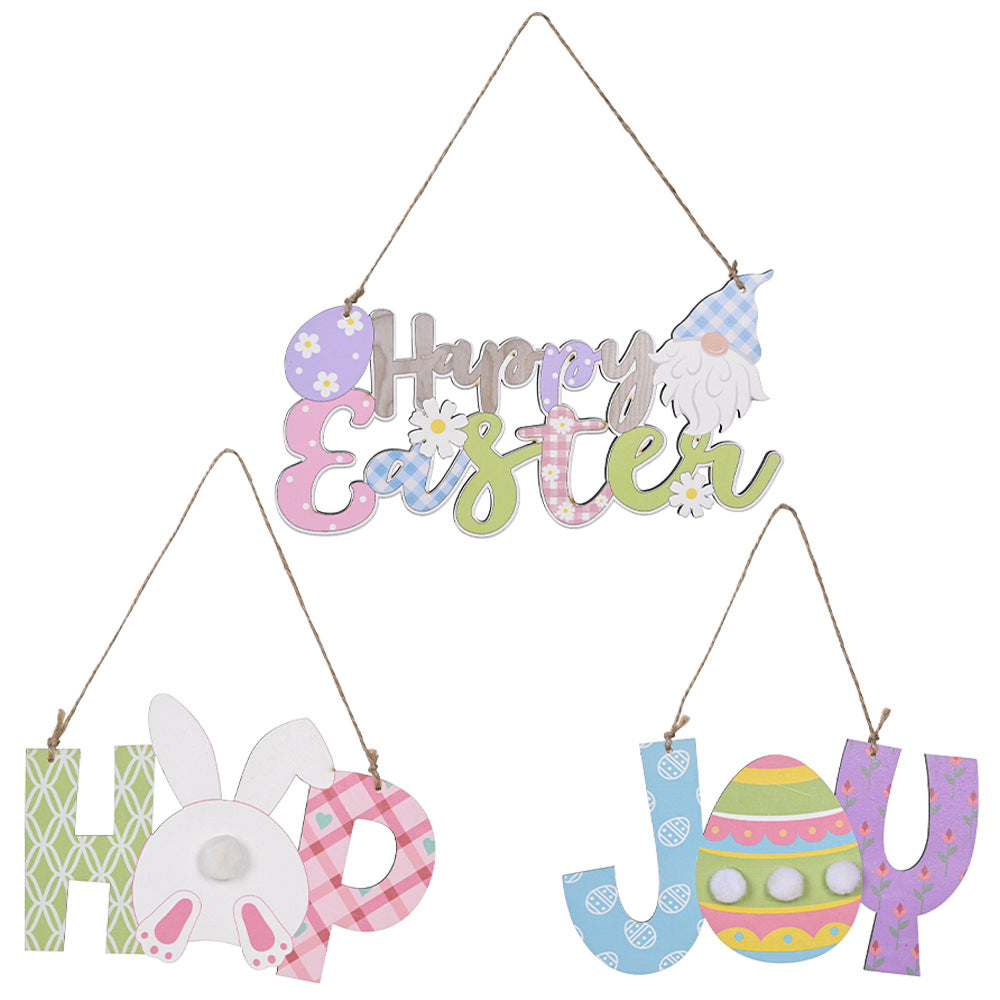 Wholesale Easter Rabbit Eggs Wooden Decorations